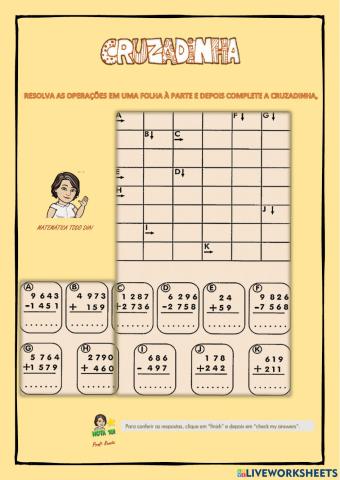 Cruzadunha da adição e subtração