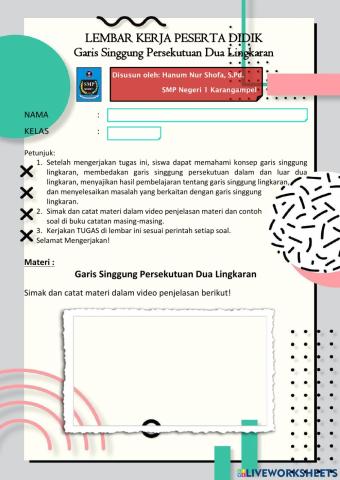 LKPD Garis Singgung Persekutuan Dua Lingkaran