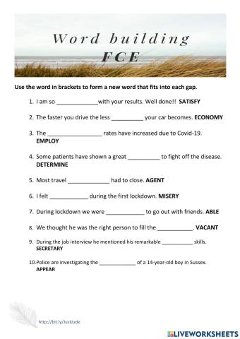 Word Building FCE