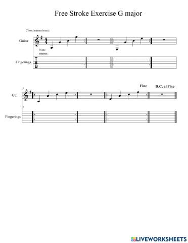 G Major Guitar Music Analysis