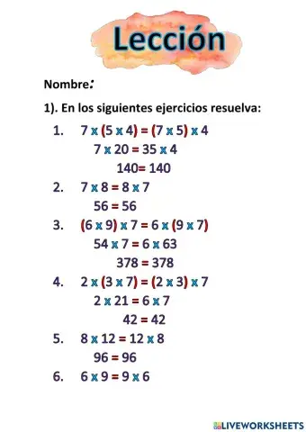 Propiedad Asociativa y conmutativa