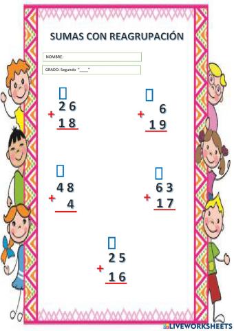 Sumas con reagrupación 2
