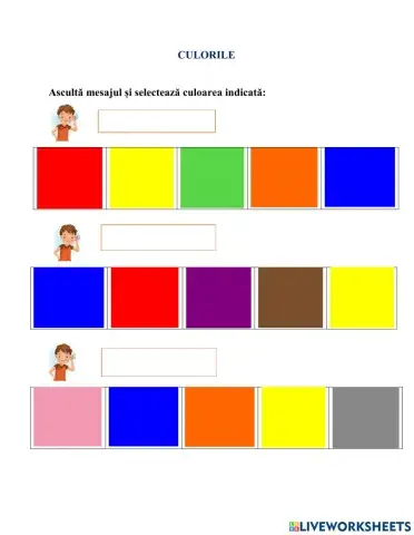 Evaluarea limbajului receptiv-Culorile
