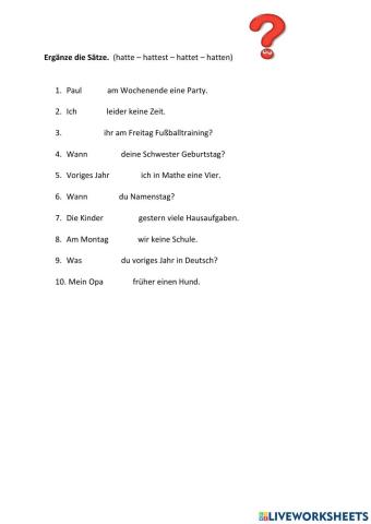 -Haben- im Präteritum (hatten)