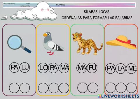 Sílabas locas p m l