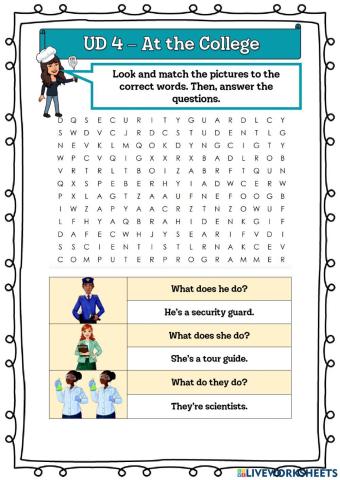 5º UD 4 - At the College Ficha 2