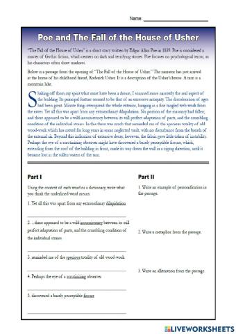 Poe and The Fall of the House of Usher