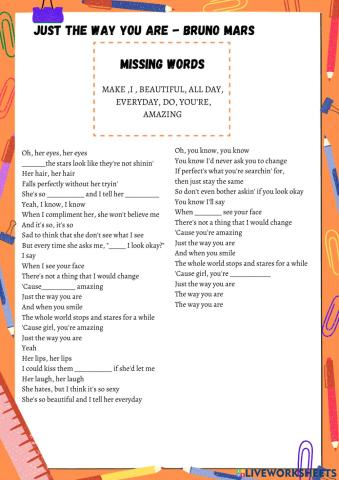 Just the way you are - Bruno Mars