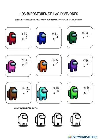 Los impostores de las divisiones