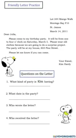 Friendly Letter Practice -2