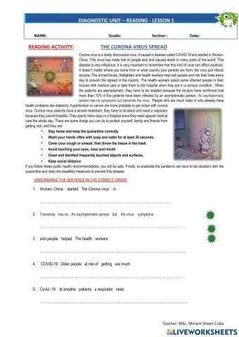 READING :Corona Virus Spread