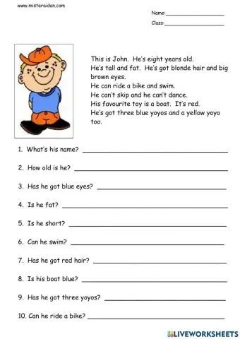 Simple reading comprehension