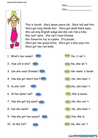 Simple reading comprehension