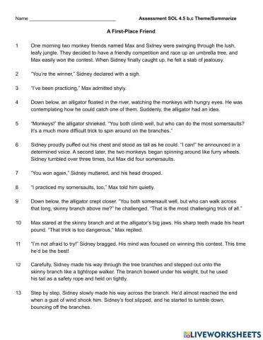 Unit 7 Fiction Assessment