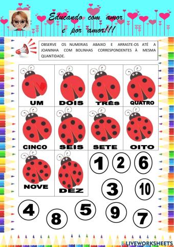 Quantidades  na  joaninha