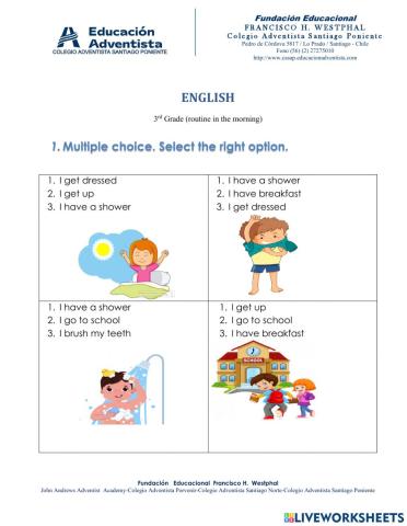 Routine in the morning