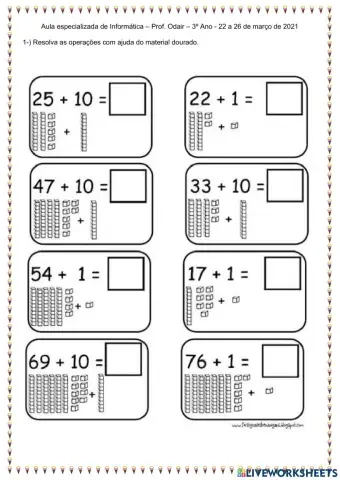 Material Dourado e Reta Numérica