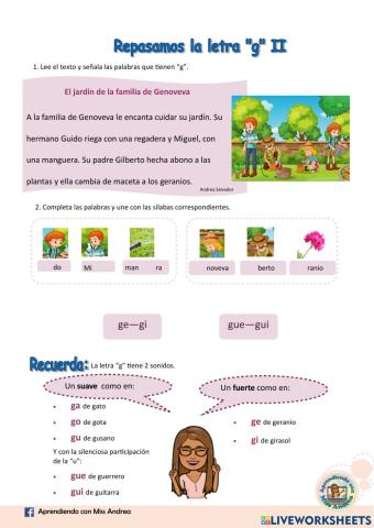 Repasamos la letra -g- II