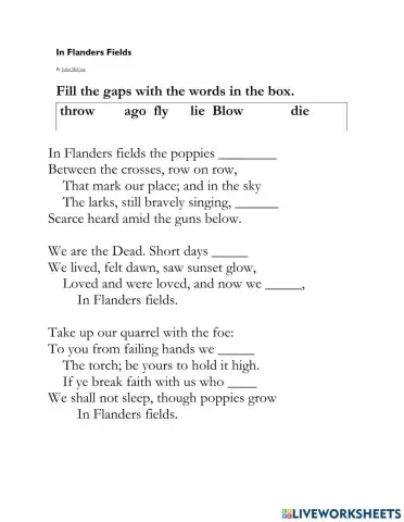 Flanders fields poem