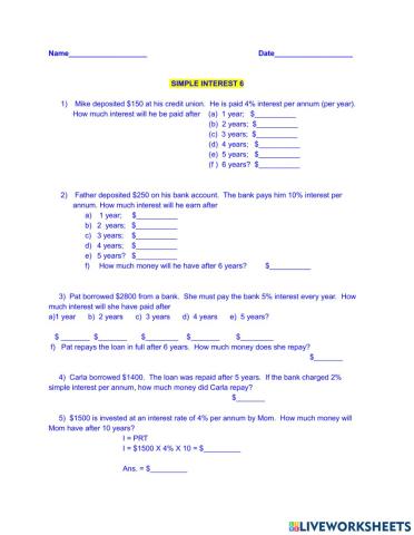 Simple Interest 6