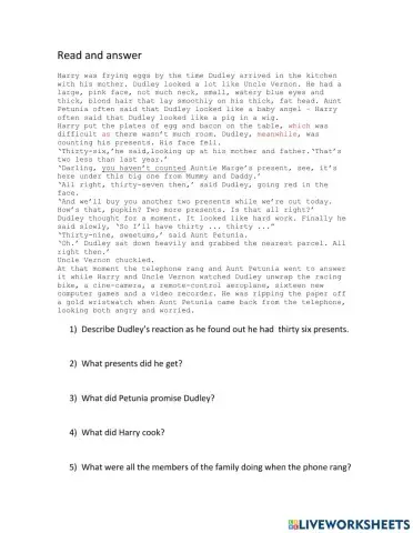 Reading comprehension