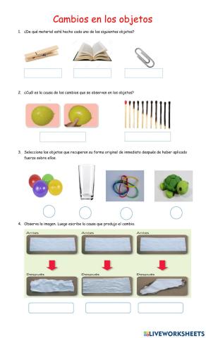 Cambios en los objetos