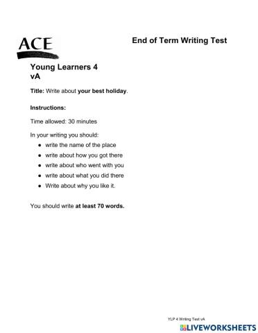 Writing test