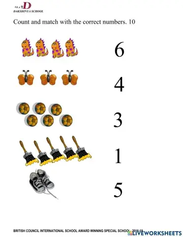 Count objects and Match with correct number