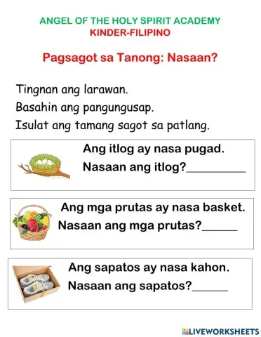 Pagsagot sa tanong: nasaan?