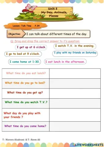 We Can4 U5 L1 I can talk about different times of the day.