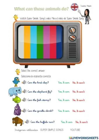 Yes, I can-No I can't Super Simple Songs