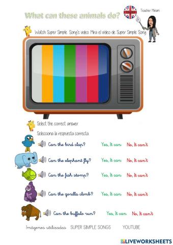 Yes, I can-No I can't Super Simple Songs