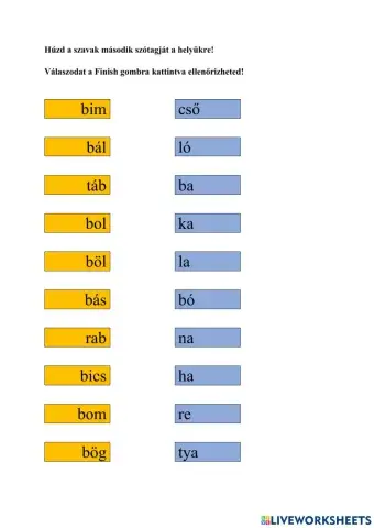 B 3+2 szavak - szószintézis