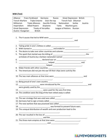 WWI test