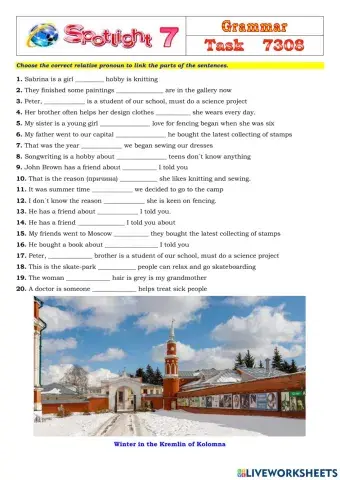 Spotlight 7 Task 7308