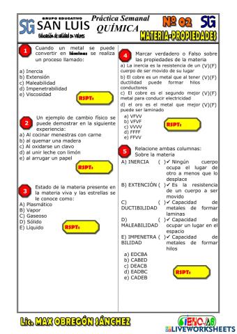 Spb-propiedades de la materia