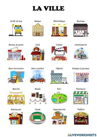 LA VILLE - Vocabulaire