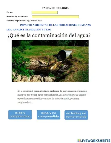 Contaminación del agua