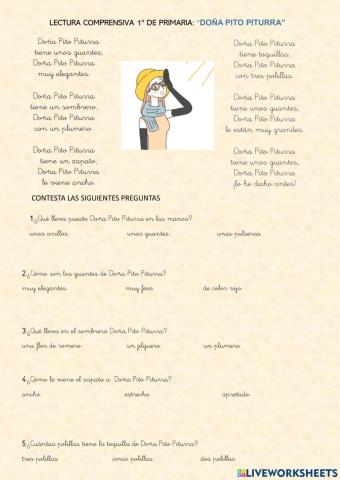 Lectura comprensiva: Doña Pitu Piturra