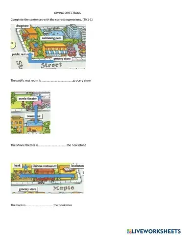 Giving directions- expressions