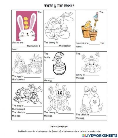 Easter and prepositions of place
