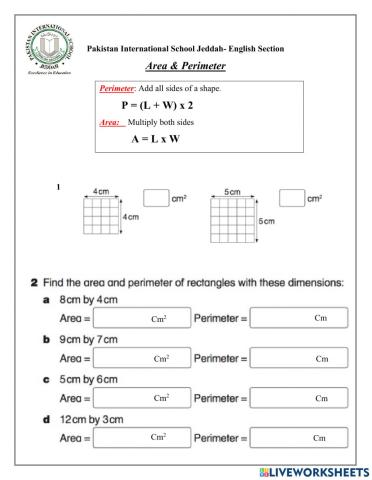 Area & perimeter