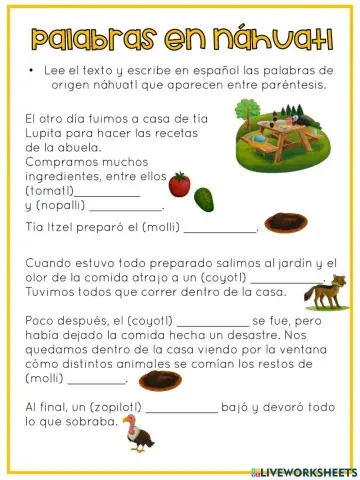 Palabras en náhuatl