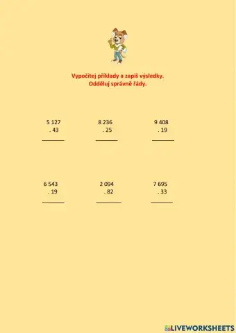 Písemné násobení dvojciferným činitelem II.