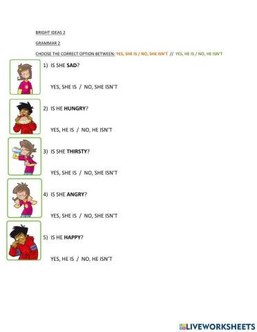 Bright Ideas 1 - Grammar2, Unit 1