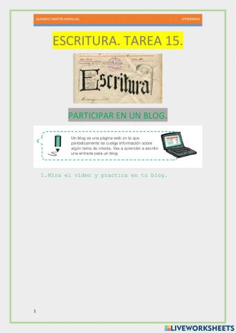 Escritura. Tarea 15.