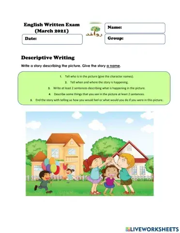 GROUP1 - 6-Darres -Descriptive Writing Exam