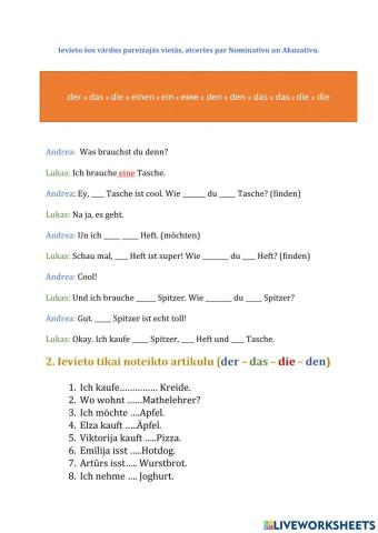 Akkusativ und nominativ