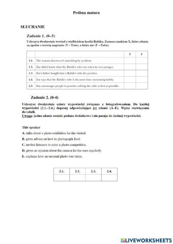 Matura mock exam-PODSTAWA