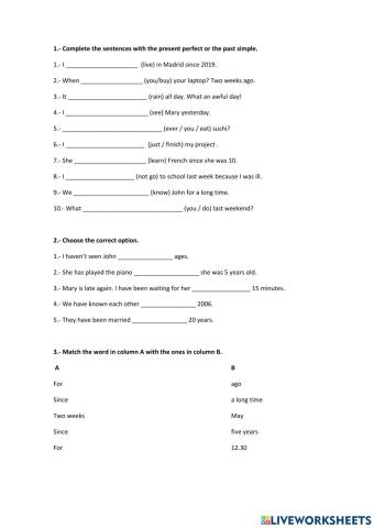 Present Perfect and Past Simple